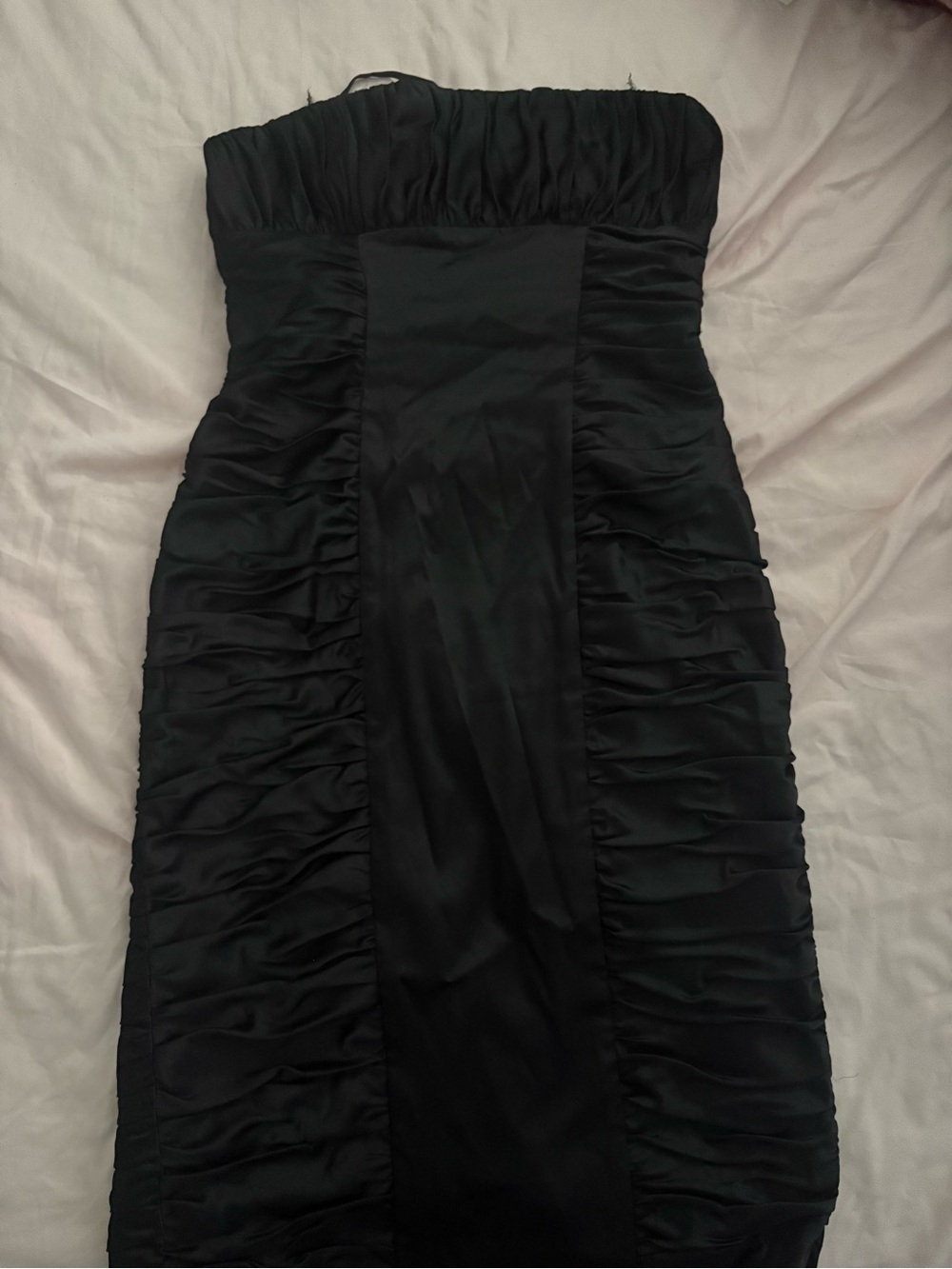 Adrianna Papell Strapless Black Ruched Evening Dress